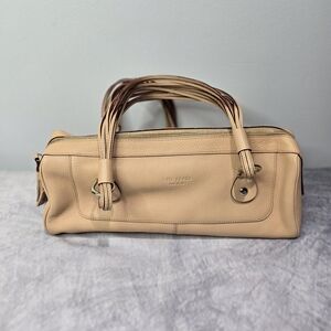 Kate Spade Leather Satchel Handbag in Beige